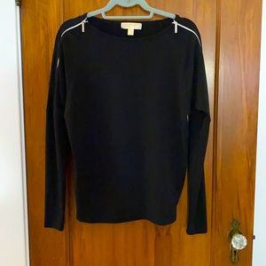 Michael Kors Black Blouse Silver Zipper Small